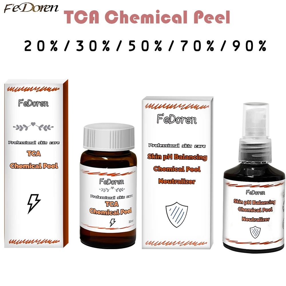 30ml casca química da pele de alta potência 50% 20% tcaacid para a pele escura suavizar o corpo descascar a pele morta esfoliante hidratante