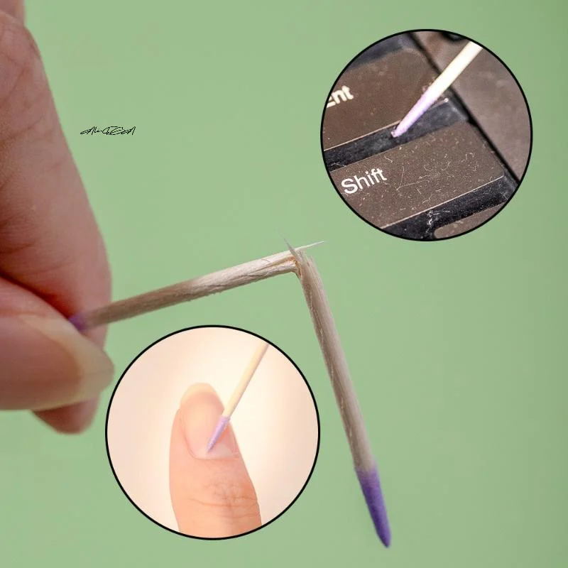 الأرجواني مسمار مزدوج الرأس مسحة خشبية تنظيف العصي 100/200/300/500 قطعة المزدوجة يميل القطن رئيس مزيل طلاء الأظافر