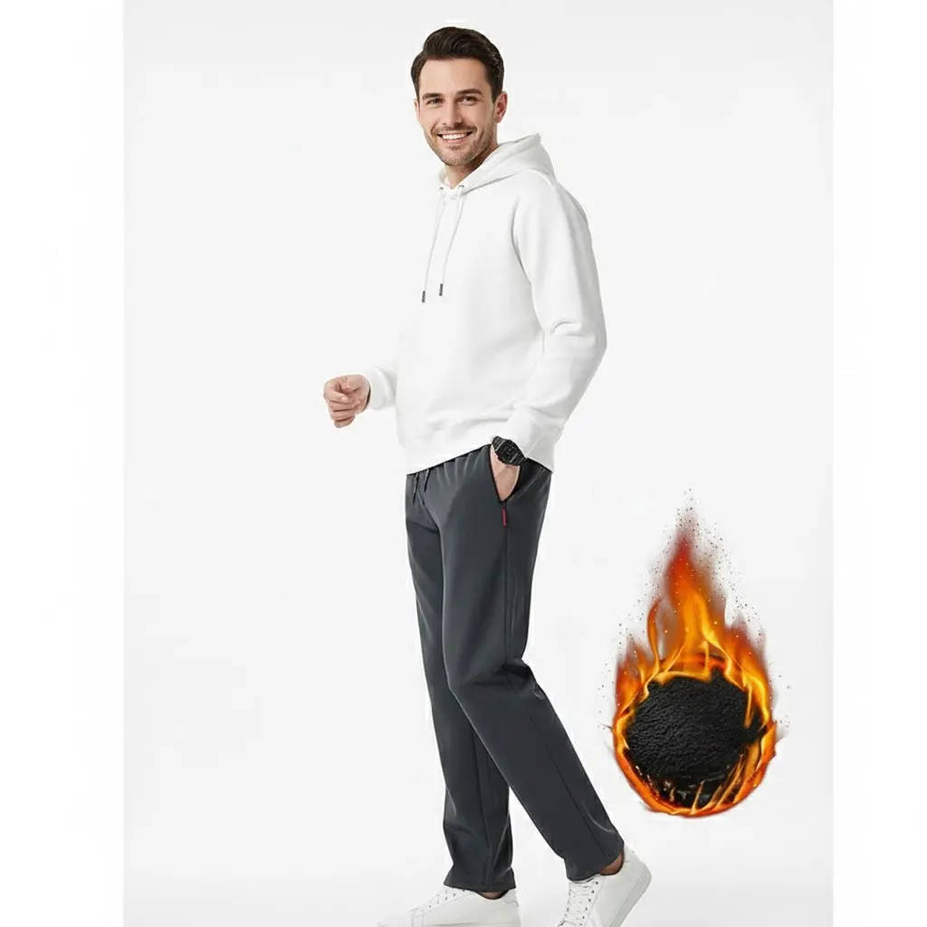 

Утолщенные спортивные штаны из композитного флиса: мужские модные универсальные теплые брюки с карманами на молнии на осень-зиму