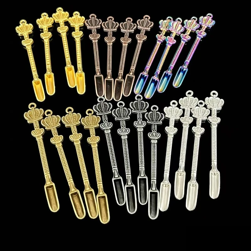 4PCS 8PCS New Design Snuff spoon Metal medicine Scoop various colors Pipe spatula mini Snuff bottle Gadgets men women Gifts image 4