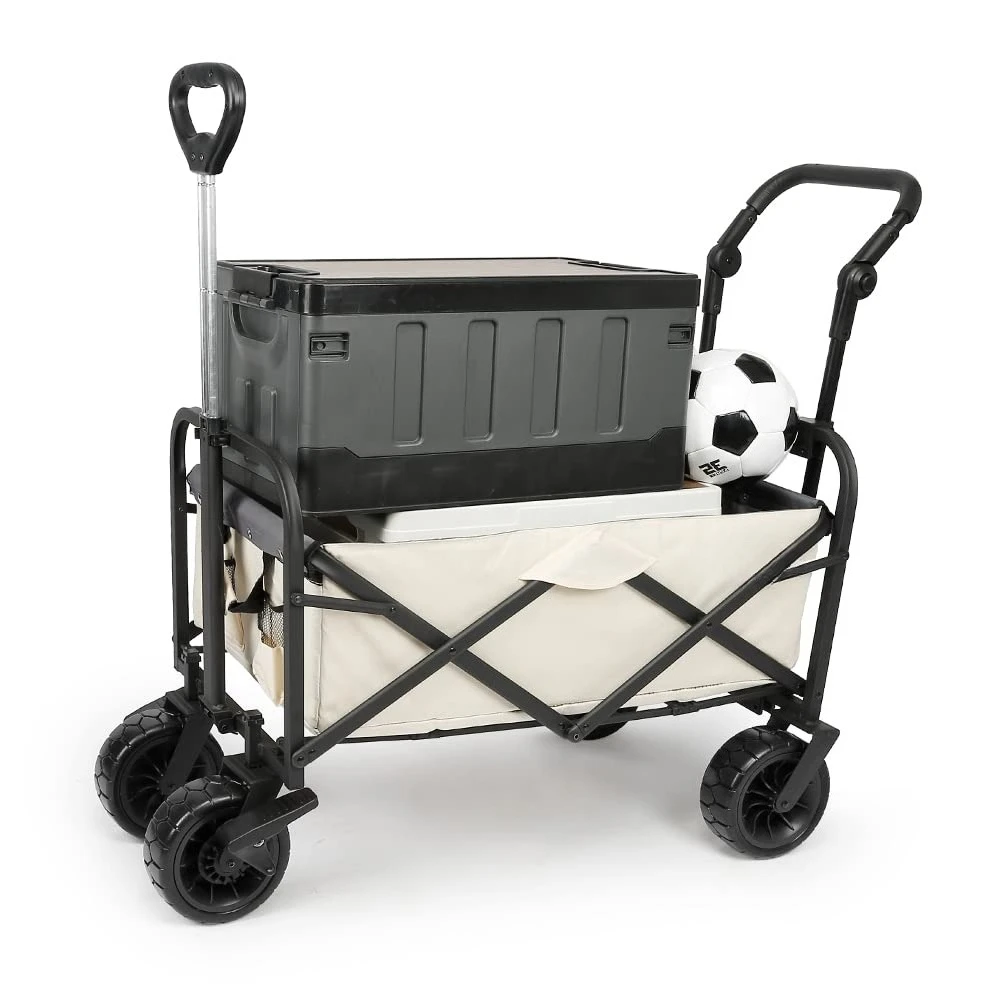 

Collapsible Folding Garden Outdoor Park Utility Wagon Picnic Camping Cart with Bearing and Brake 8" All Terrain, Customized