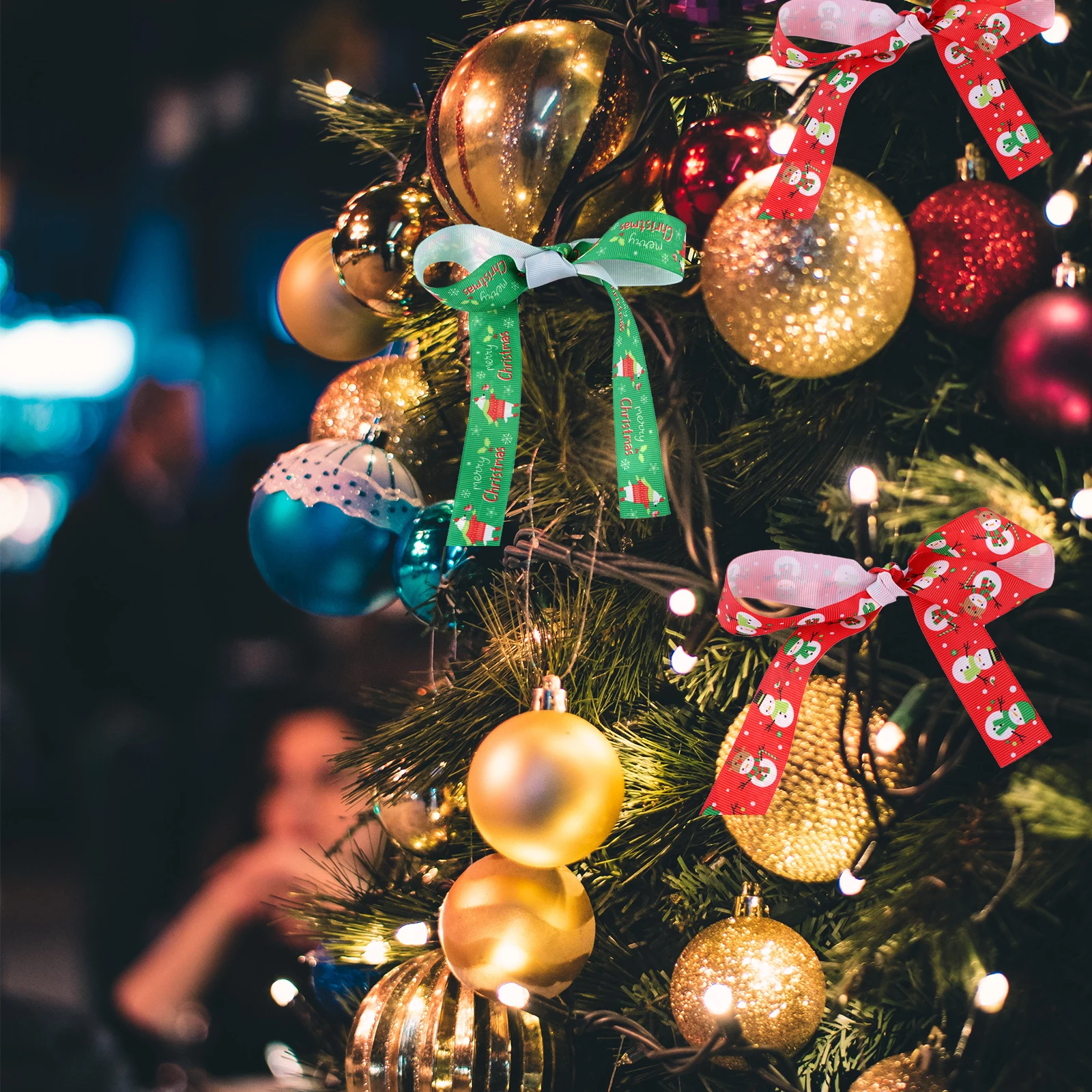 

4pcs 5M Christmas Packaging Set Festive Gift Wrapping Reusable Decoration For Birthday Wedding Party Crafts Clothing Accessories