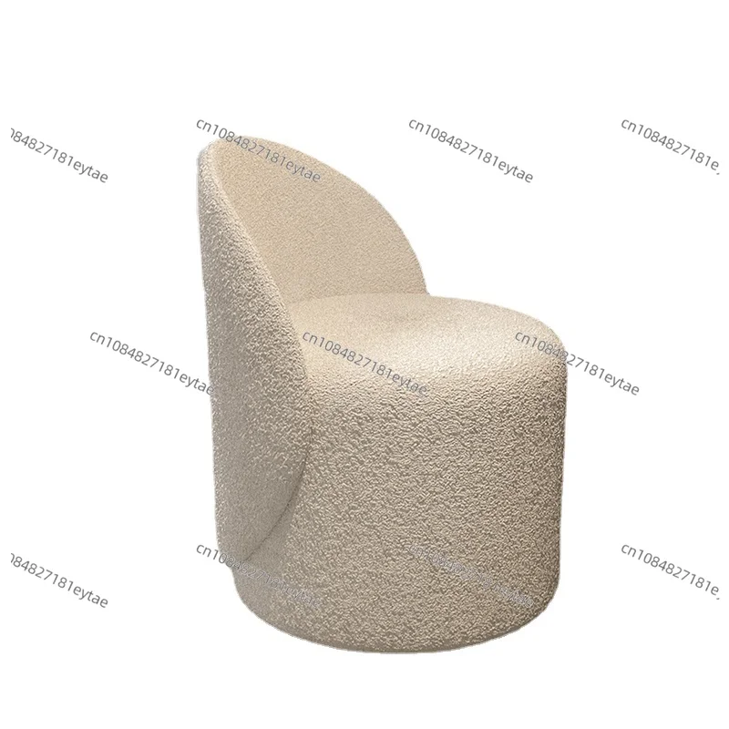 Nordic Lamb Cashmere Makeup Chair Modern Design Living Room Armchair Small Round Stool Furniture Bedroom Dresser Stools Armchair