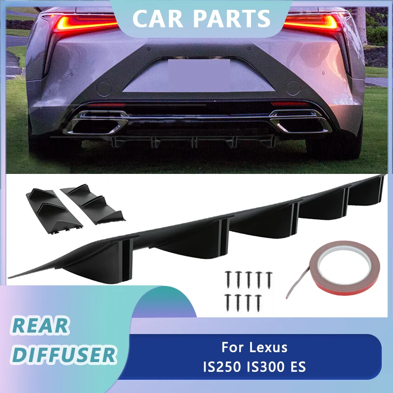 

Rear Lip Bumper Diffuser 5 Shark Fins Splitter For Lexus IS250 IS300 ES250 ES300 350 Universal 81.5cm Carbon Fiber Look Body Kit