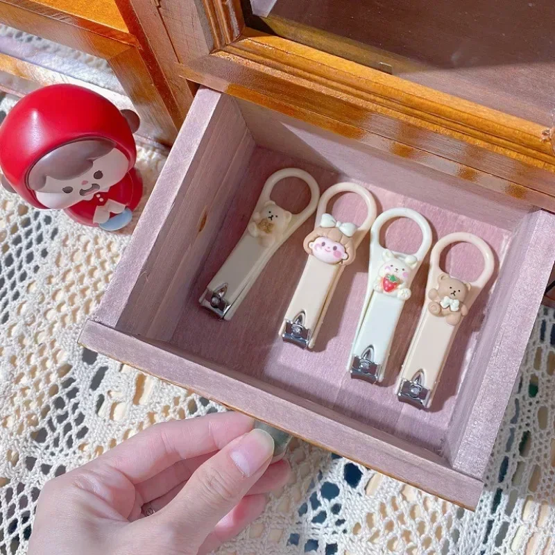 

Cute Cartoon Bear Bunny Nail Clippers Anti Splash Nail Trimmer Baby Nail Care Accessories Manicure Tools