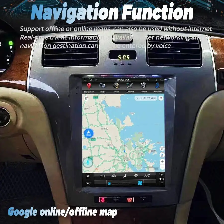 GPS CARPLAY Android 15 RDS DSP Car Radio HU For Lexus ES300 ES330 XV30 ES 330 2001-2005 9.7'' Vertical Screen Bluetooth Stereo