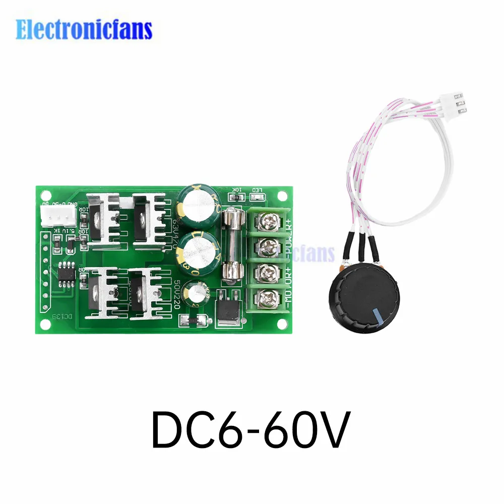 PWM DC motor speed controller 6V12V24V36V48V60 support PLC analog 0-5V microcontroller control