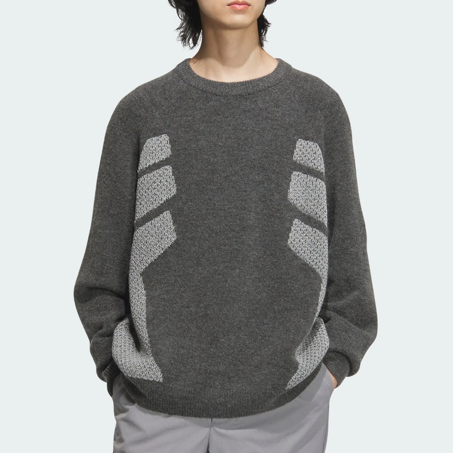 Adidas genuine FUSTL P CREW men's round neck knitted sweatshirt JW6683