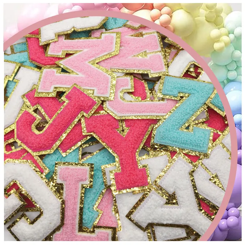 26pcs A-Z Letter Four colors Chenille Embroidery Patches，For DIY Fashion Patches Enthusiasts.