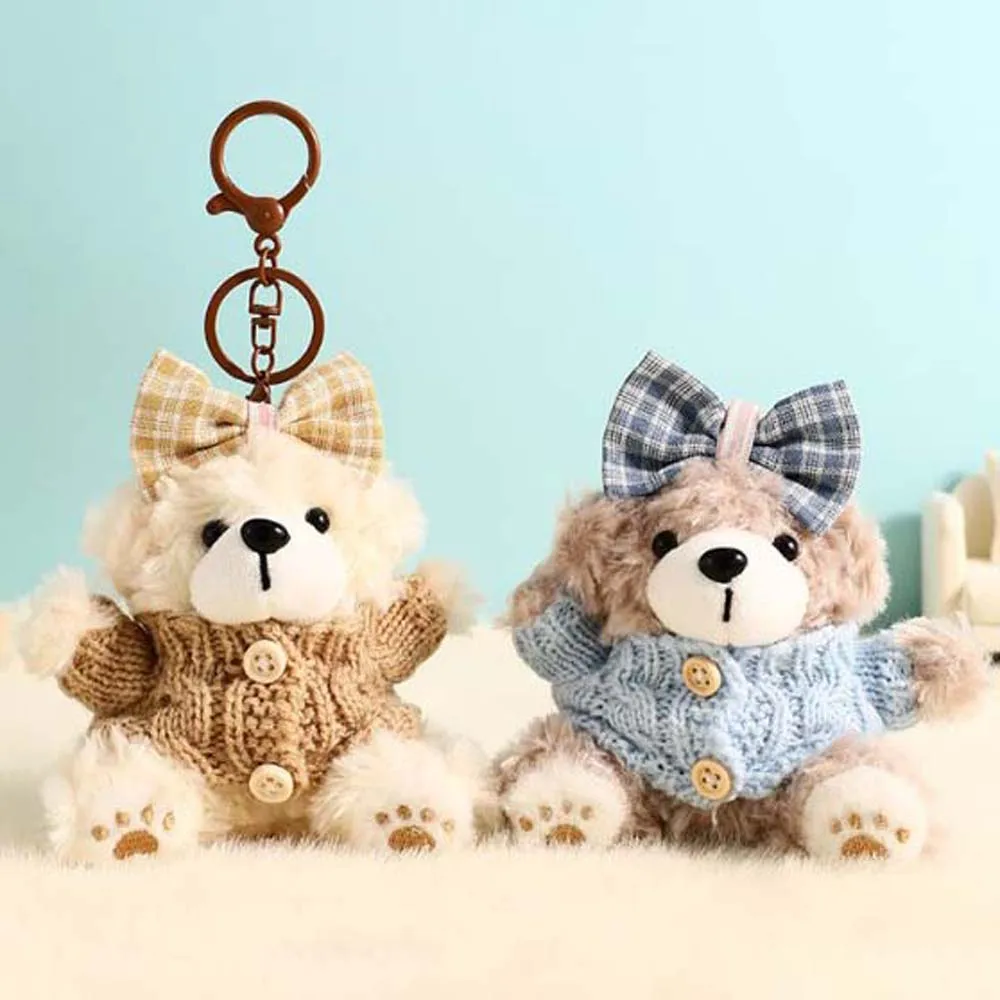

Bow Tie Sweater Doll Clothing Bow Sweater Bear Keychain Alloy Hanging Rope School Bag Decor Plush Bear Key Ring Ornaments