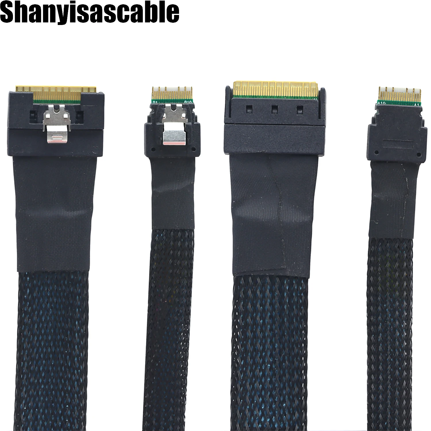 1.0M PCI-E Ultraport Slimline SAS Slim 4.0 SFF-8654 8i 74pin to Dual SFF-8654 4i 38Pin Cable 40cm PCI-Express