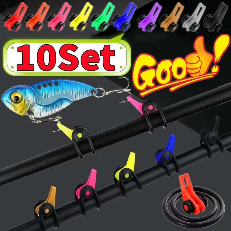 

5/10Set Fishing Rod Pole Hook Keeper Plastic Lure Jig Hooks Keeper Fishing Rod Casting Keeper Fishing Secure Ring Hold Bait Tool