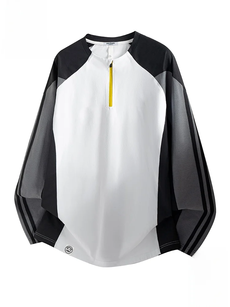 

Футболка PaulFrank с длинным рукавом, мужская, весенне-осенняя, свободного кроя, повседневная, базовая, с цветными блоками, из полиэфирного волокна, удобная, мягкая.