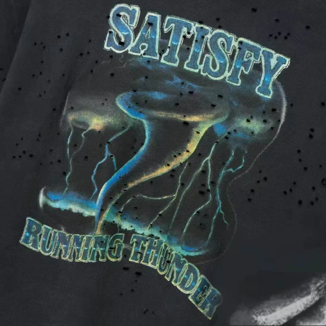 SATISFY 26ss MothTech Running Ripped Short Sleeve T-Shirt - AliExpress