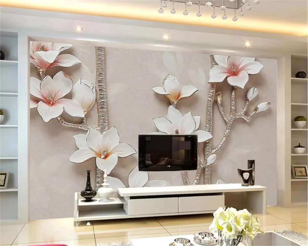 Custom large wallpaper tree relief background wall moth orchid high quality home decoration murals 3d wallpaper papel de parede