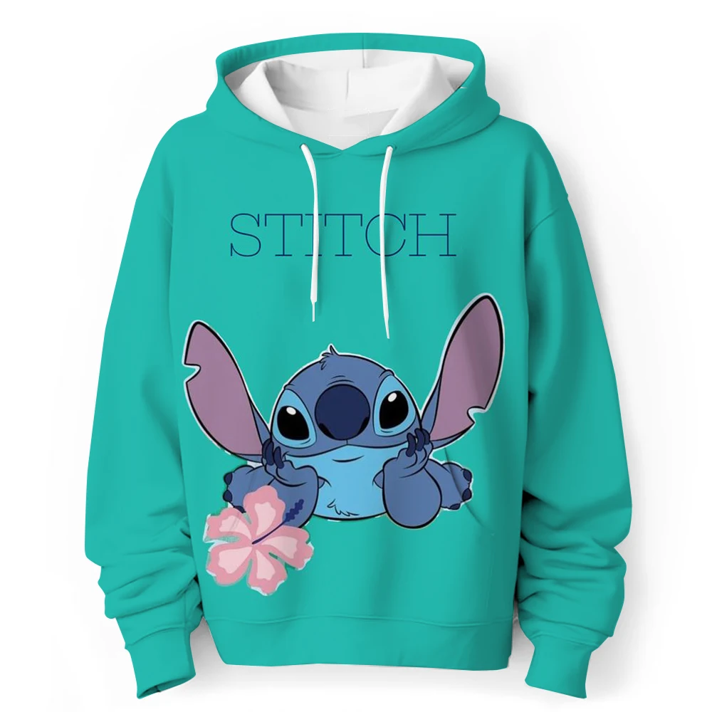 Stitch Iong-sleeved Sweatshirt For Girls Merry Christmas Autumn Thin Round Neck Sweatshirt Anime Cartoon Joint Fashion Trend Top