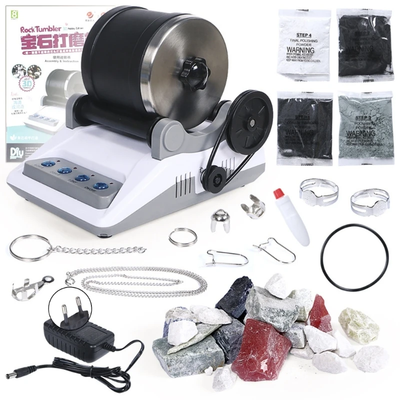 Rock Tumbler Gemstones Polishing Machine Durable Leak-Proof Rock Polisher