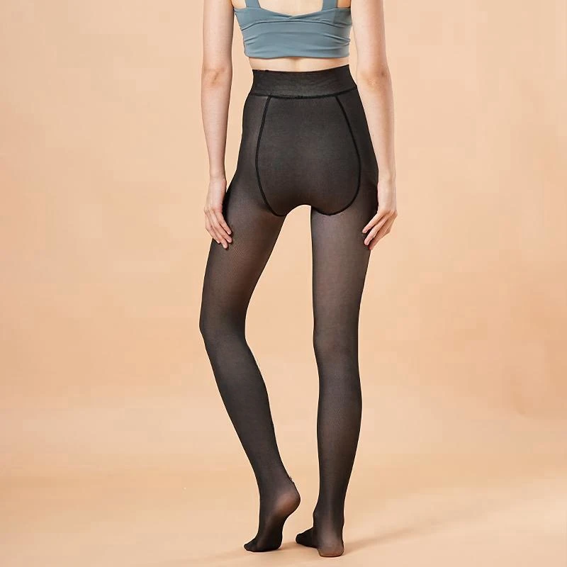 Samt-Damenstrumpfhose, Thermo-Transparente Übergröße-Strumpfhose, Fleece-Slim-Leggings, Warme Winterstrümpfe, Streetwear – Detail 7