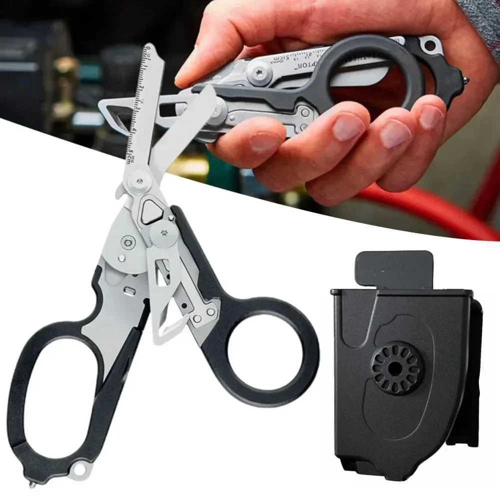 Multifunction Scissors Leatherman Raptors First Aid Expert Tactical Folding Scissors Outdoor Survival Tool Combination Gadget