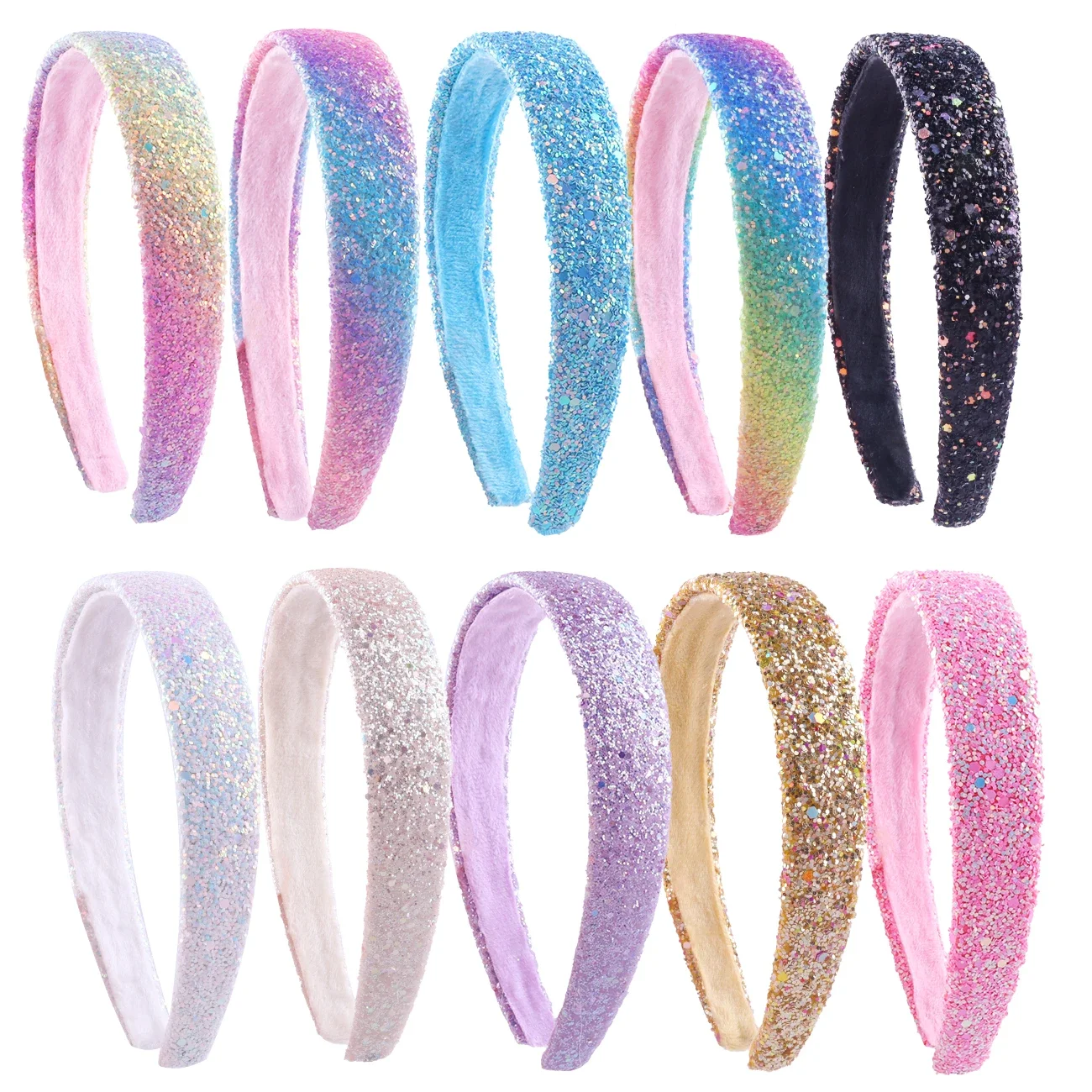 Glitter Headbands for Girls Princess Sparkly Wide Headband Kids Cute Alice Head Band for Children Thick Sparkle Bling Child Hair image 2