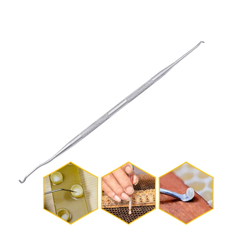 

Stainless Steel Bee queen larva transferring needle Bee Larvae Retractable Grafting Tools Rearing Beekeeping Tools 1Pcs