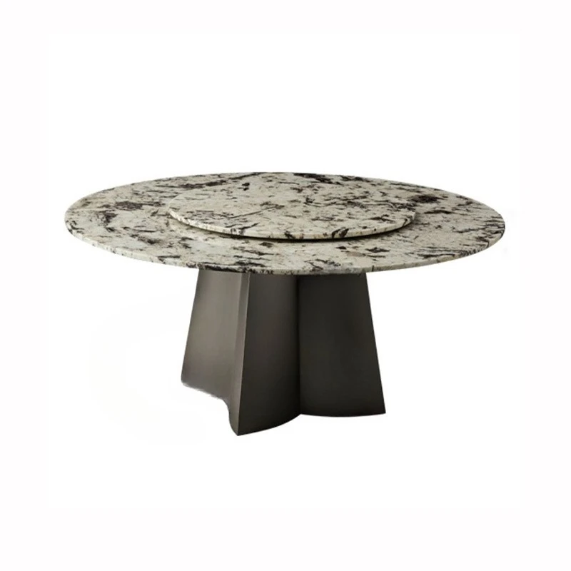 فيلا، طراز إيطالي، طاولة طعام وكراسي، مجموعة، حديثة، فاخرة خفيفة، طبيعية، رخامية، مستديرة