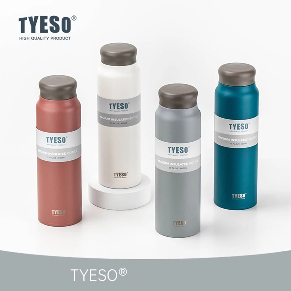 

TYESO 800ml Portable Double Wall Vacuum Thermos Flask Stainless Steel Insulated Thermal Water Bottle With Filter Sports Bottle