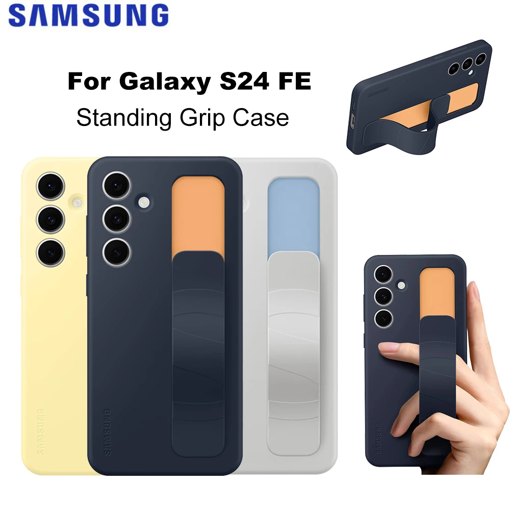 

Оригинальный чехол-подставка для Samsung Galaxy S24 FE для Galaxy S24 FE с ремешком на руку, чехол-подставка EF-GS721