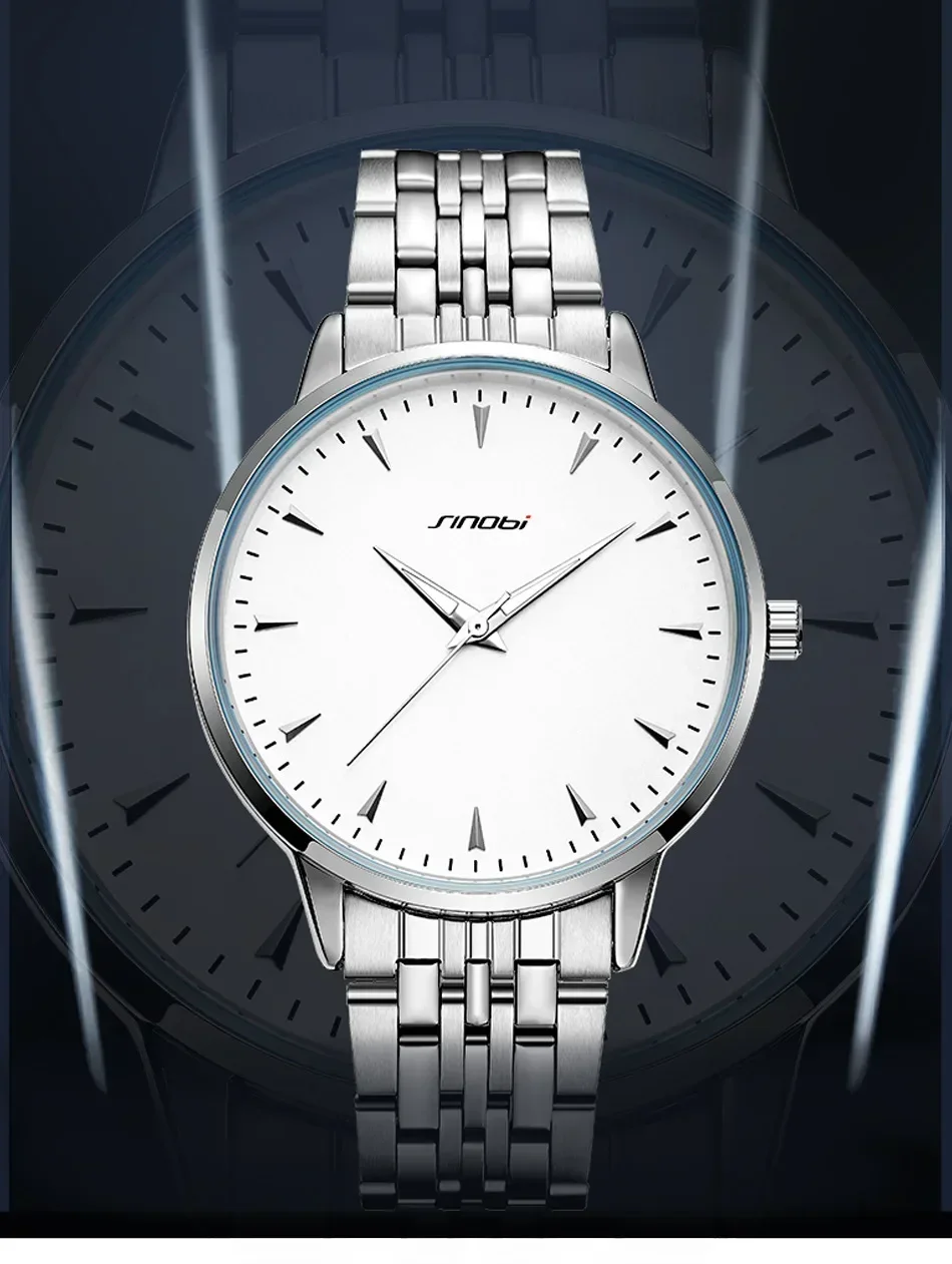 

Лидер продаж, мужские часы, деловые стальные полоски, светящиеся в темноте стрелки, кварцевые часы, водонепроницаемые мужские часы S9823G