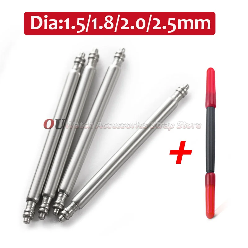 20pcs DIY Watch Band Pins 14/16/18/19/20/22mm 1.5/1.8/2.0/2.5mm Diameter Metal Steel Spring Bars Link Pins Watch Repair Tools