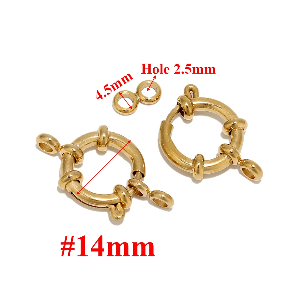 4 Stück Edelstahl runde Federringverschlüsse DIY Schlüsselbein Halskette Haken Schmuckherstellung 8 Verbinder Erkenntnisse Armbandzubehör