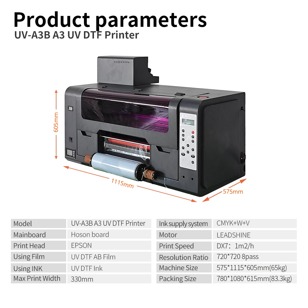 2025 Lifetime Warranty Long Service A3 Uv Dtf Printer Transfer/uv Dtf Film Printer