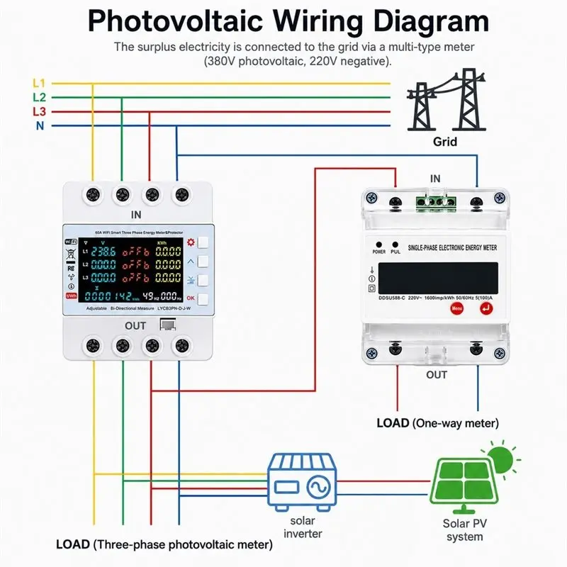 [NEWA64Z!】 Tuya Wifi 4P 80A For Smart Meter Timer Breaker With Auto-Recovery, Voltage Protection For Smart Life Three-Phase