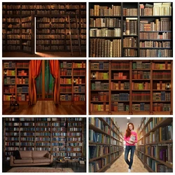 MOON.QG Bookshelf Library Bookcase Backgrounds for Photographs Backdrop Birthday Party Wallpaper Photo Supplies Shooting Props