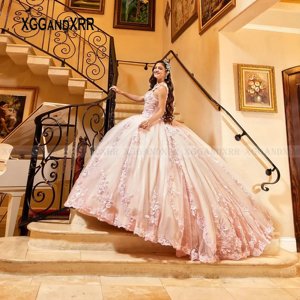 Sang Trọng Bóng Gown Quinceanrea Dresses 2022 Sweetheart Spaghetti Ren Đính Sweep Train Của Tôi Ngọt Ngào Mười Lăm 16th Bữa Tiệc Sinh Nhật