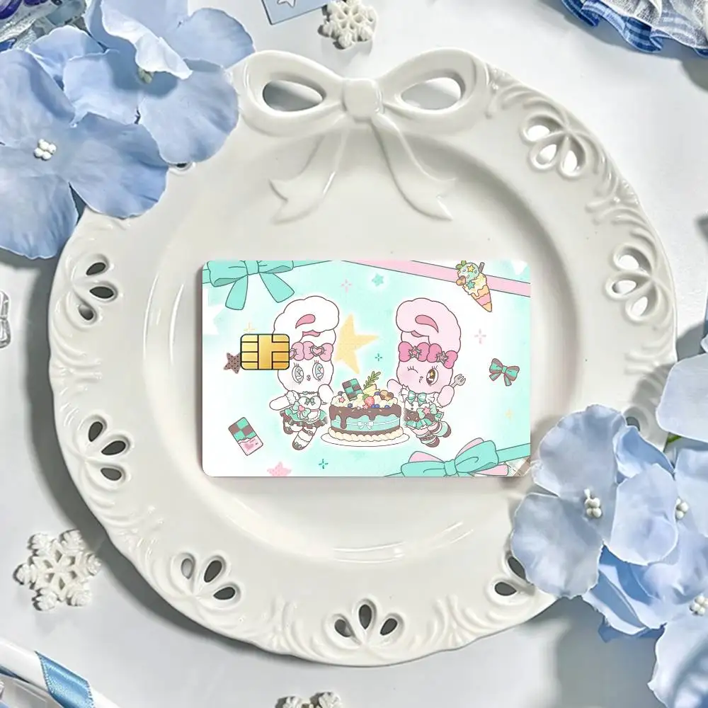 Cute E-Esther Bunny Rabbit Badge  Card HD Stickers Game Card Decal Card Matte Film Skin Small Chip Waterproof Sticker