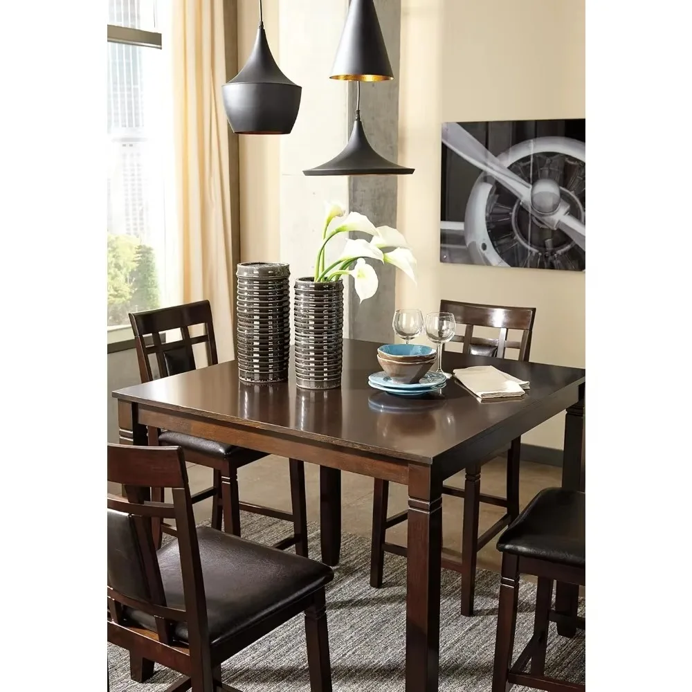 Bridson 5 Piece Counter Height Dining Room Set Including Table and 4 Bar Stools, 42.13 x 42.13 x 36 inches