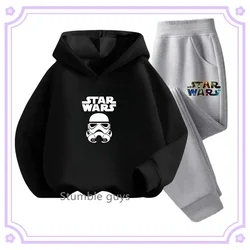 Kawaii Fashion Disney Casual Sports Boys Star Wars Anime Hoodie Fall Hoodie + Pants Kids Hipster Cool Girl Tracksuit Disney