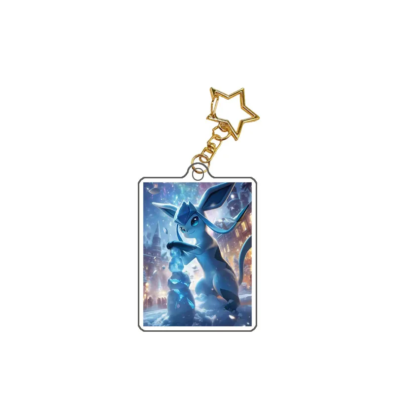 Pokemon Acrylic Gengar Bulbasaur Jigglypuff Vaporeon Flareon Espeon Sylveon Glaceon Leafeon Anime Peripheral Keychain Pendant