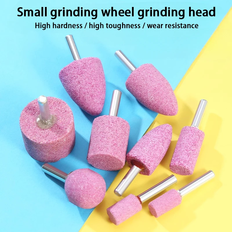 Head Inside The Grinder Red Corundum Small Grinding Wheel, 6mm Diamond Grinding Wheel Electric Drill Grinding