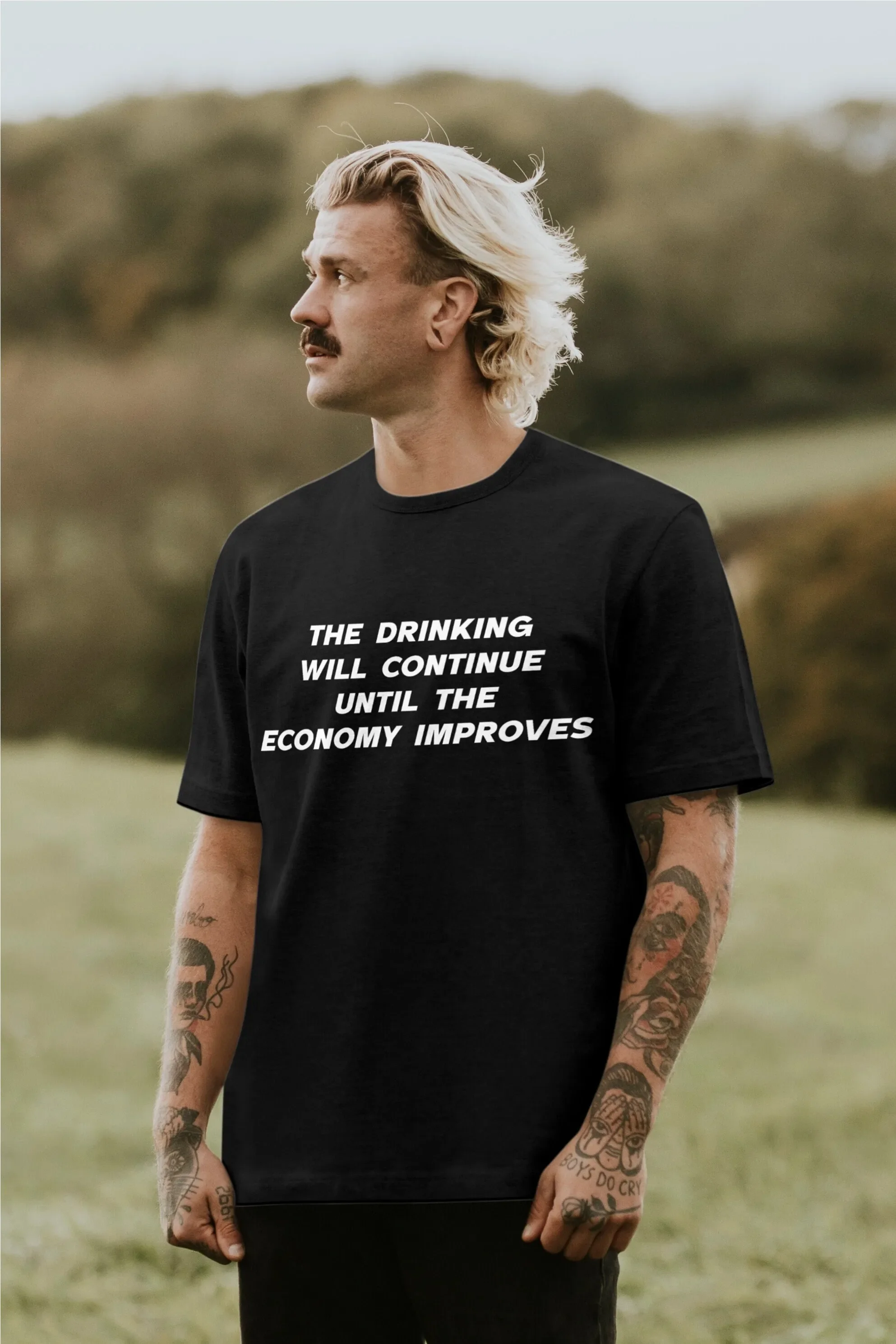 The Drinking Will Continue Until Economy Improves Funny T shirt Meme Cursed Viral