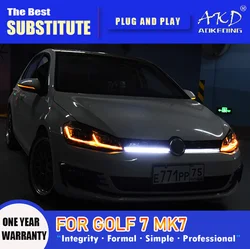 AKD Head Lamp for VW Golf 7 LED Headlight 2013-2017 Headlights MK7 Golf7 DRL Turn Signal High Beam Angel Eye Projector Lens