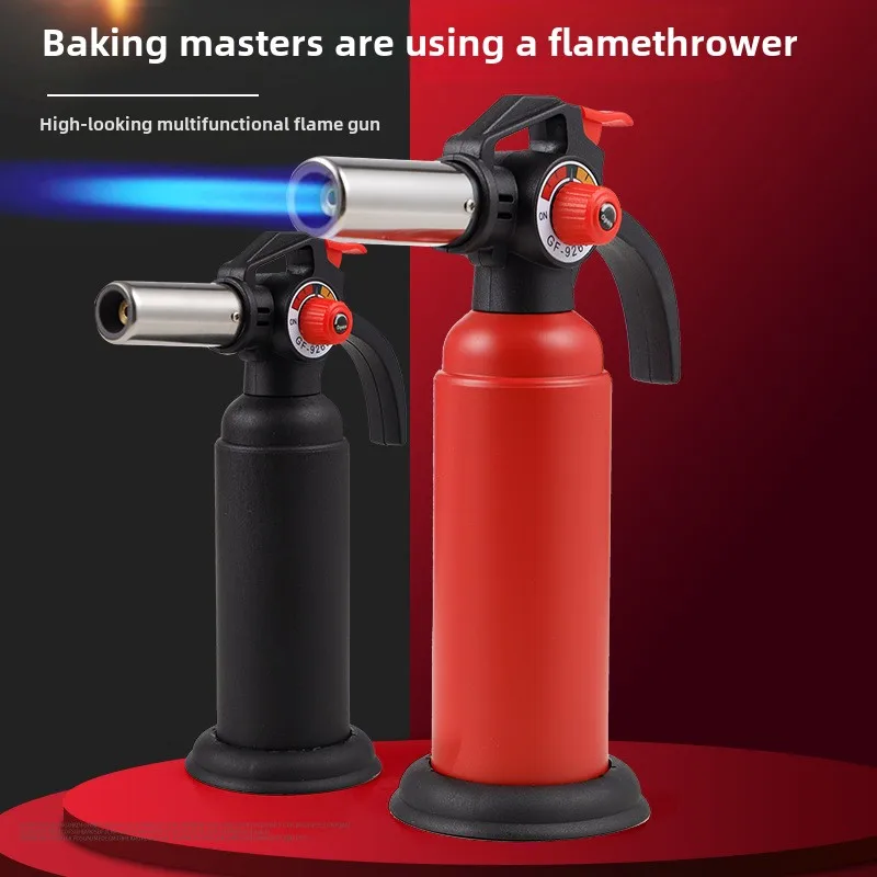 Creative Torch Blue Flame Lighter 1300℃ Adjustable Flame Size One Key Locking Flame Baking Tools  BBQ Welding Lighter Tool