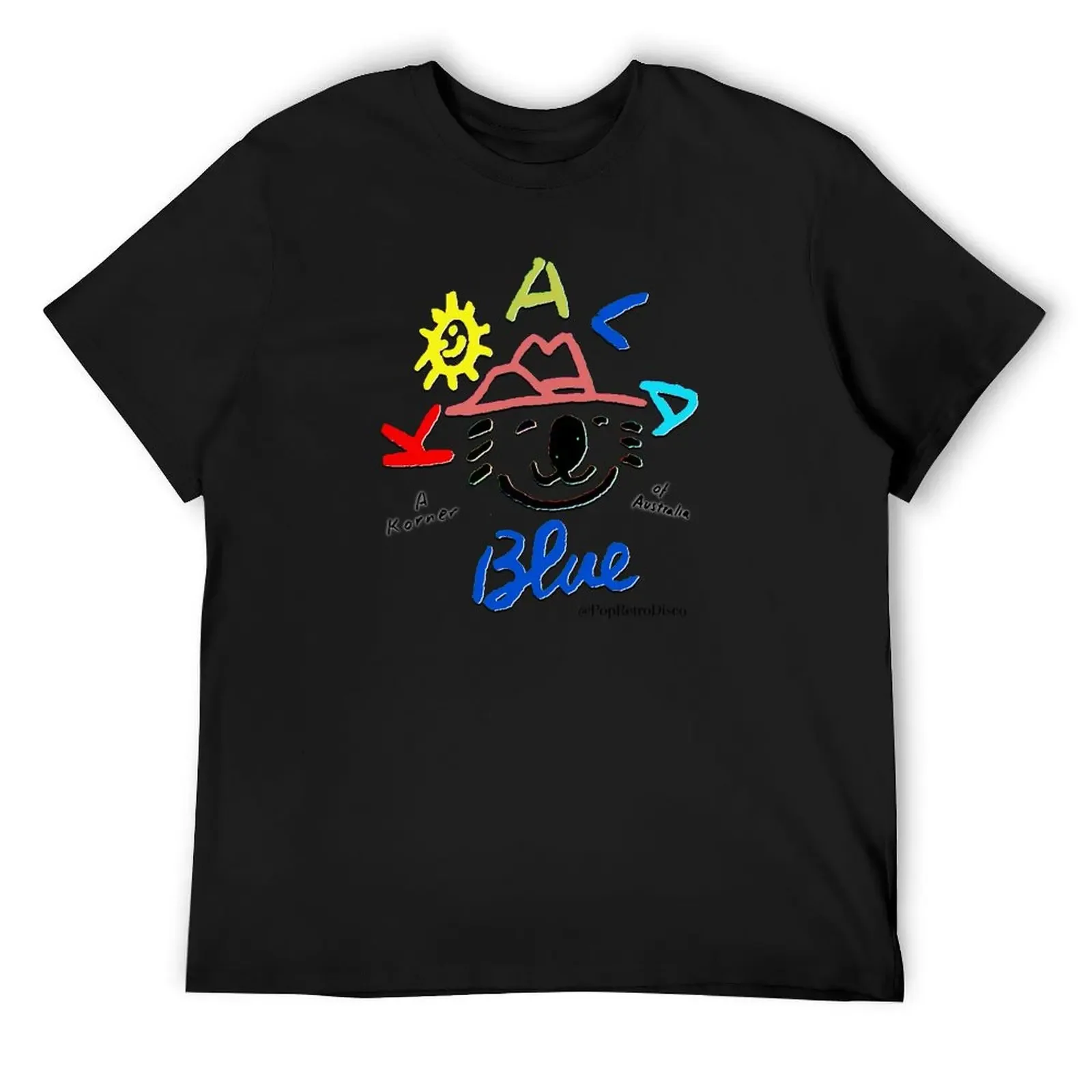 

Koala Blue - Vintage Reproduction - Olivia Newton-John - Designed by PopRetroDisco T-Shirt blue archive t shirt for men