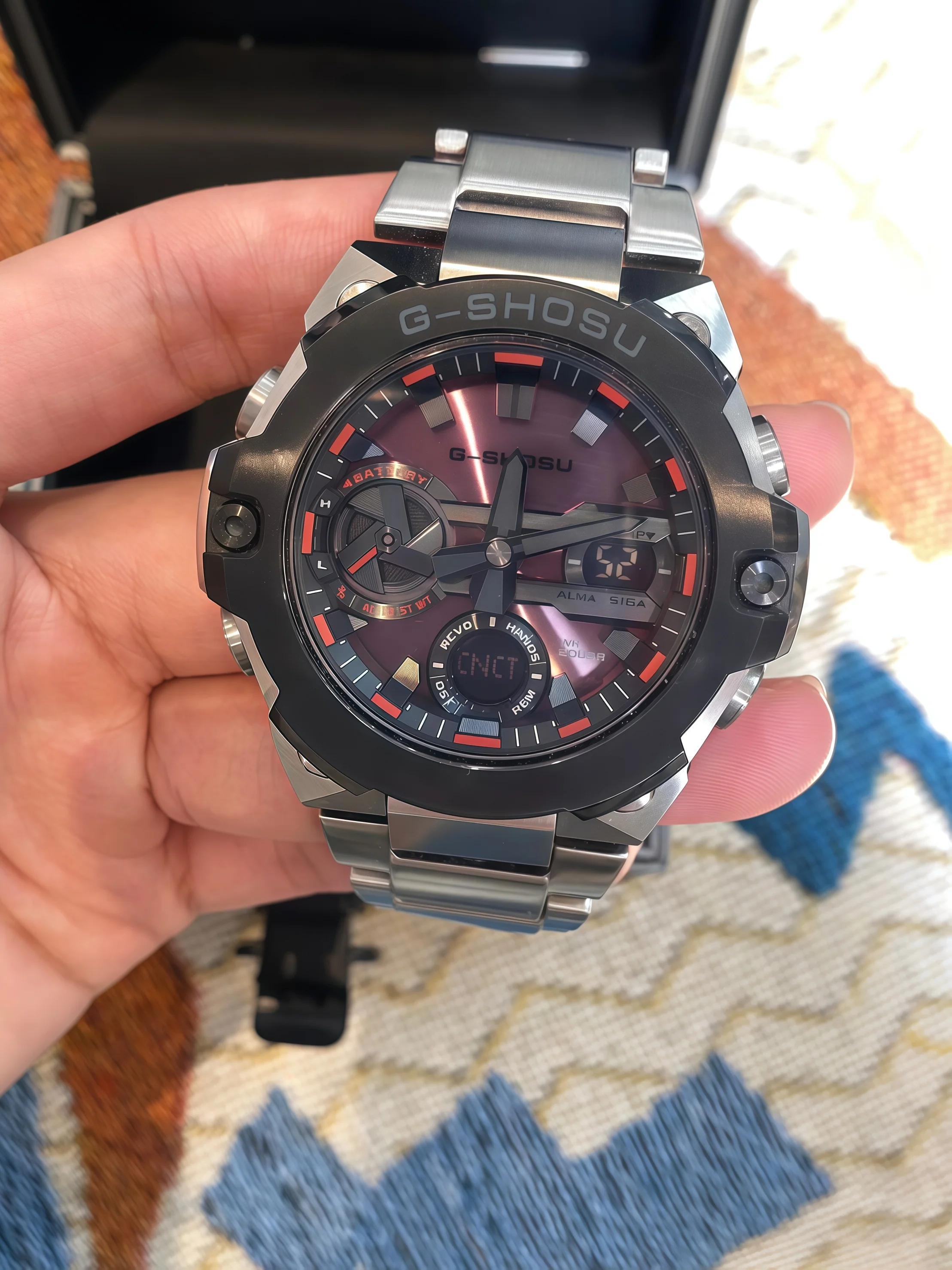 Sports men's and women's universal watch LED dual display world time full function oak series folding buckle large dial 6