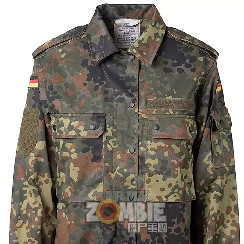 Original German Military Outdoor Jungle Camouflage BDU Tactical Training Jacket Shirt Shirt Top Outerwear