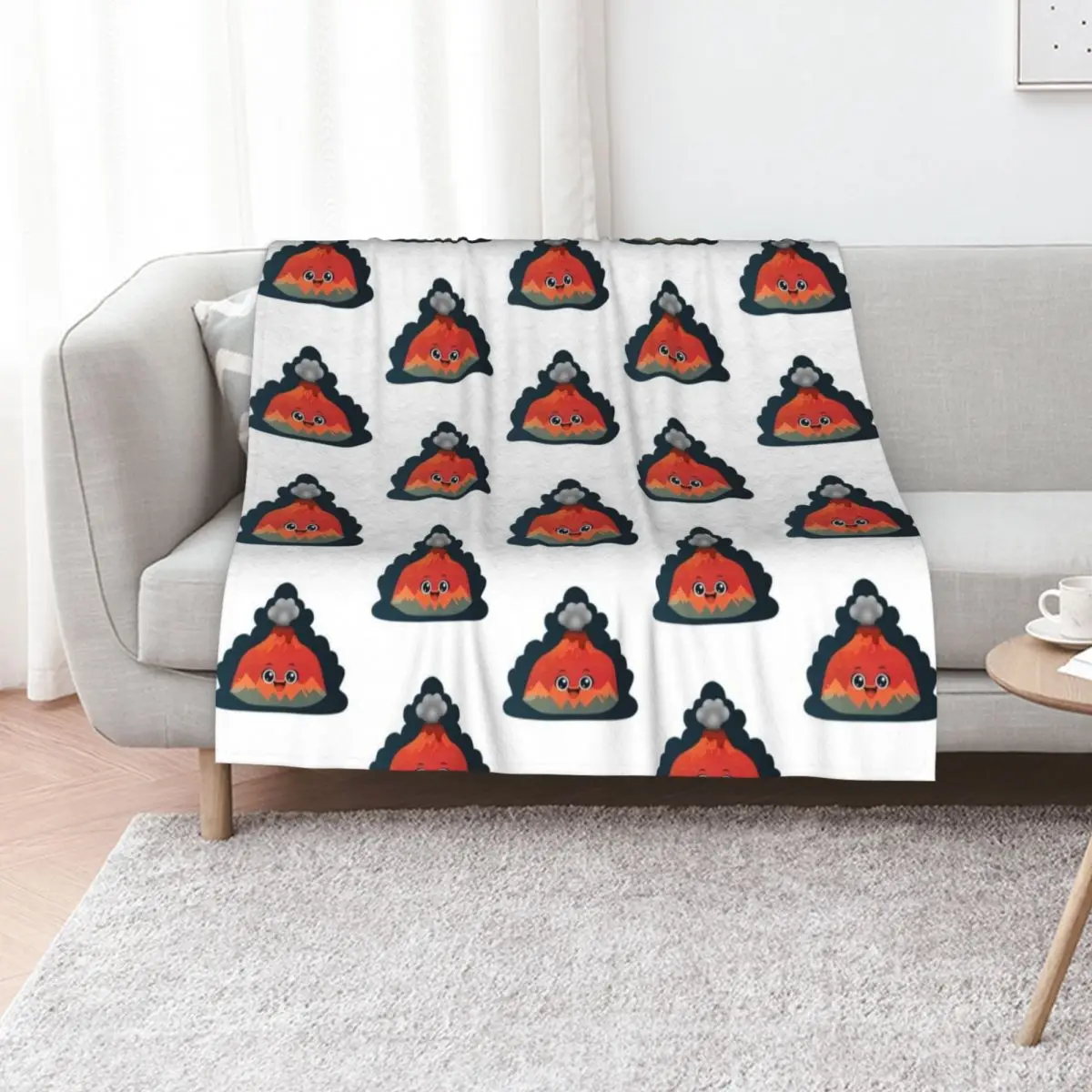 

Happy Volcano Throw Blanket Beach Soft Plush Plaid Sleeping Bag Picnic Blankets