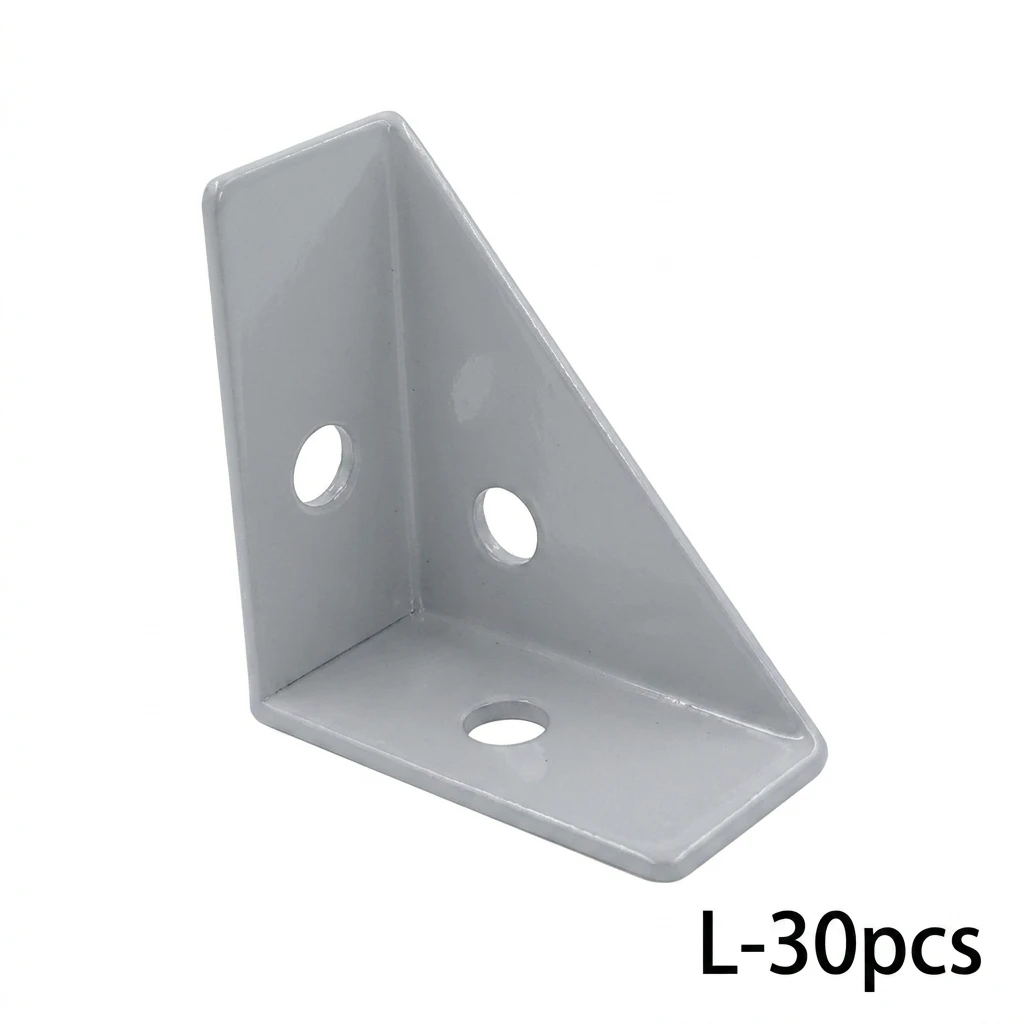 30 Pack 3-Sided Steel Corner Brackets for Reinforcing Bed Frames Tables Cabinets and Other Wooden Furniture Structures