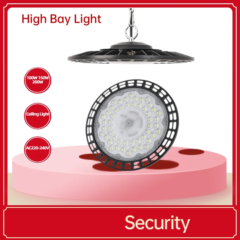 

UFO светодиодные светильники High Bay AC220V Коммерческий промышленный рынок Склад Гараж Лампы для мастерской Высокая яркость 100 Вт 150 Вт 200 Вт
