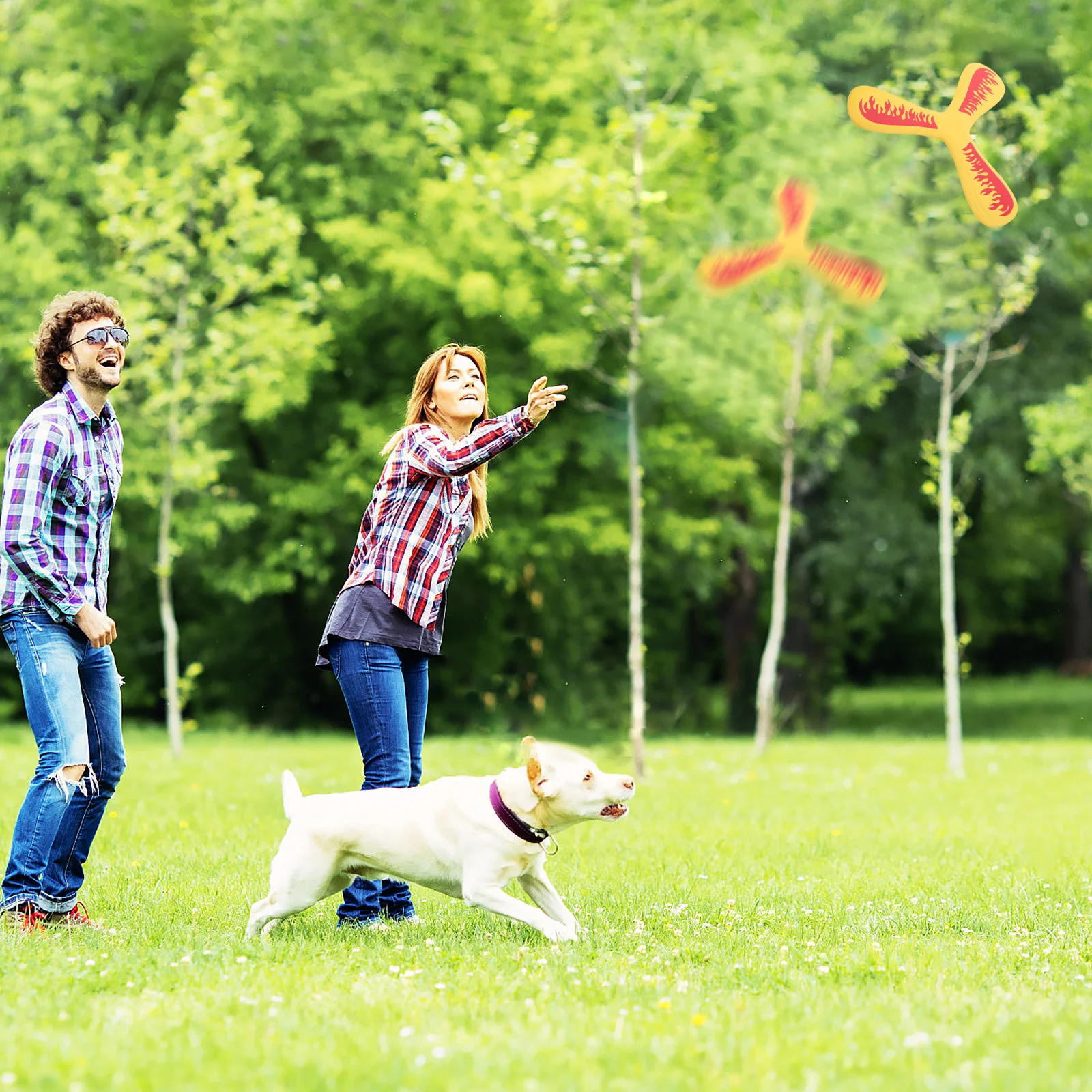 Boomerang d'extérieur pour enfants, disque volant à retour automatique, pour jeux, amusant en famille, améliore la Coordination